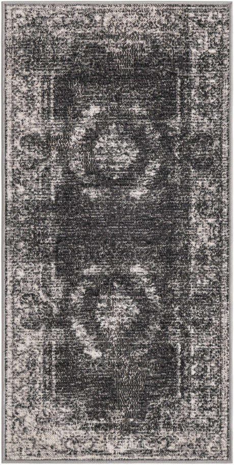 Charcoal 2' x 4' 1 Aarhus Runner Area Rug 100% Polypropylene With Jute Foundation Living Room Bedroom Carpet for Sale at Rug Engine
