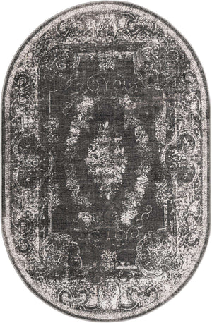 Charcoal 5' 3 x 8' Aarhus Oval Area Rug 100% Polypropylene With Jute Foundation Living Room Bedroom Carpet for Sale at Rug Engine