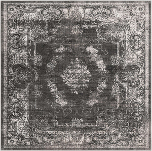 Charcoal 6' 1 x 6' 1 Aarhus Square Area Rug 100% Polypropylene With Jute Foundation Living Room Bedroom Carpet for Sale at Rug Engine
