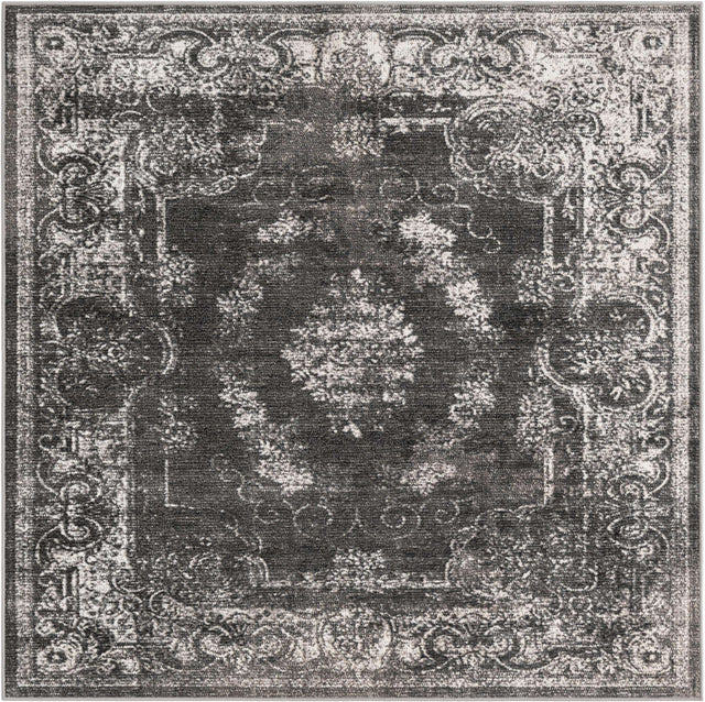Charcoal 6' 1 x 6' 1 Aarhus Square Area Rug 100% Polypropylene With Jute Foundation Living Room Bedroom Carpet for Sale at Rug Engine