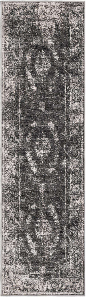 Charcoal 2' x 7' 1 Aarhus Runner Area Rug 100% Polypropylene With Jute Foundation Living Room Bedroom Carpet for Sale at Rug Engine