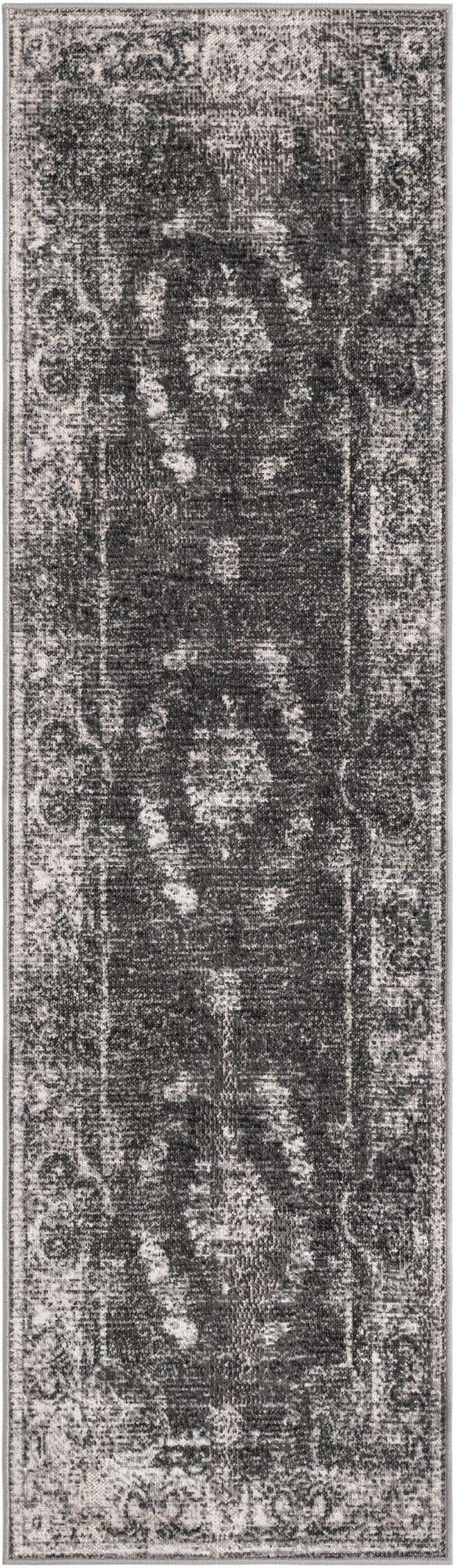 Charcoal 2' x 7' 1 Aarhus Runner Area Rug 100% Polypropylene With Jute Foundation Living Room Bedroom Carpet for Sale at Rug Engine