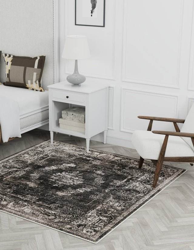 Charcoal 7' 10 x 7' 10 Aarhus Square Area Rug 100% Polypropylene With Jute Foundation Living Room Bedroom Carpet for Sale at Rug Engine