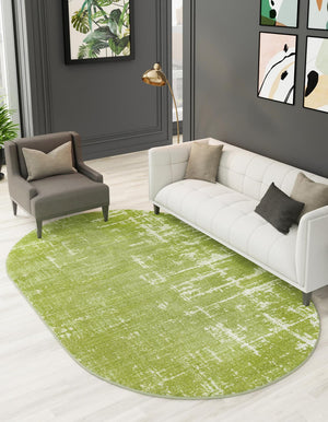 Green 5' 3 x 8' Valencia Oval Area Rug Modern Abstract Durable Carpet for Living Room, Dining, Office, Bedrooms, Dorm Rooms for Sale at Rug Engine
