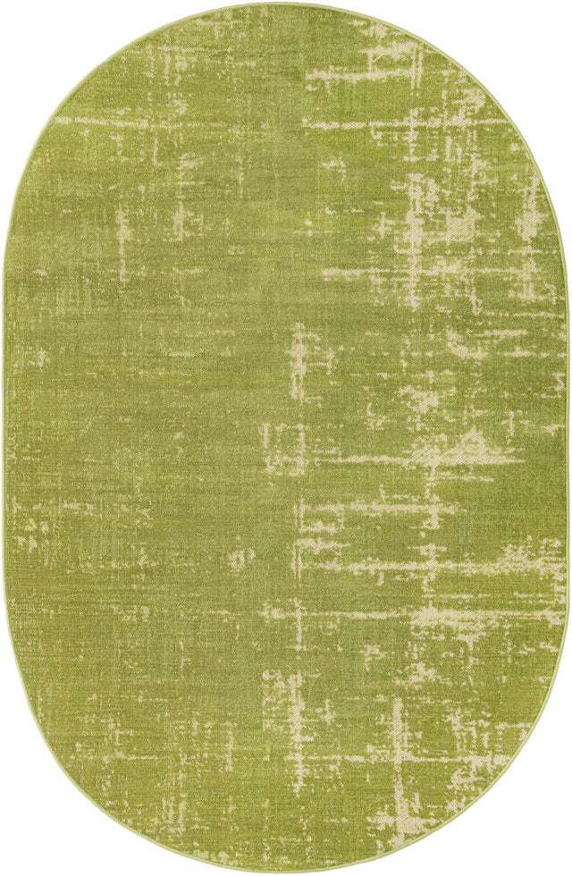 Green 5' 3 x 8' Valencia Oval Area Rug Modern Abstract Durable Carpet for Living Room, Dining, Office, Bedrooms, Dorm Rooms for Sale at Rug Engine