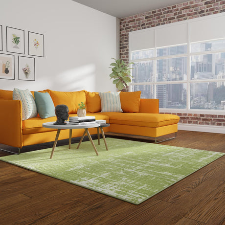 Green 7' 10 x 7' 10 Valencia Square Area Rug Modern Abstract Durable Carpet for Living Room, Dining, Office, Bedrooms, Dorm Rooms for Sale at Rug Engine