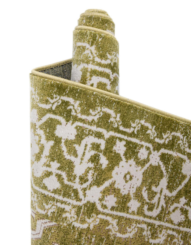 Light Green 6' 1 x 6' 1 New Classical Square Area Rug 70% Polypropylene & 30% Polyester Traditional Vintage Distressed Carpet for Interior Design Home Decor for Sale at Rug Engine