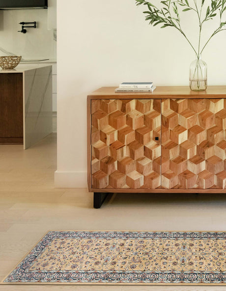 Beige 2' 7 x 10' Narenj Runner Area Rug 85% Polypropylene & 15% Polyester Traditional Classic Carpet for Living, Dining, Bedrooms, Office for Sale at Rug Engine