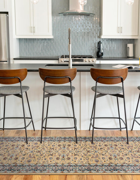 Beige 2' 7 x 10' Narenj Runner Area Rug 85% Polypropylene & 15% Polyester Traditional Classic Carpet for Living, Dining, Bedrooms, Office for Sale at Rug Engine