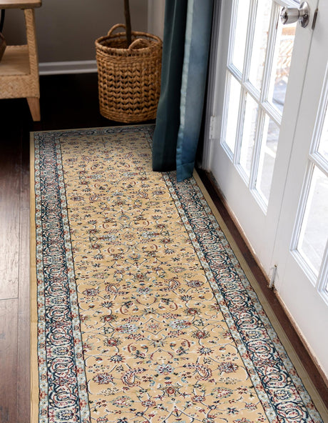 Beige 2' 7 x 10' Narenj Runner Area Rug 85% Polypropylene & 15% Polyester Traditional Classic Carpet for Living, Dining, Bedrooms, Office for Sale at Rug Engine