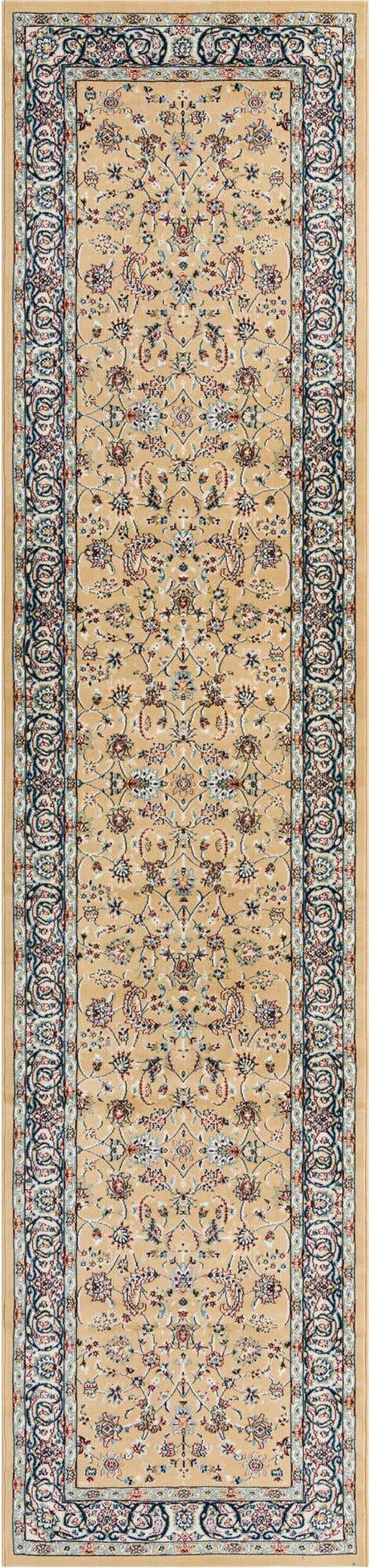Beige 2' 7 x 10' Narenj Runner Area Rug 85% Polypropylene & 15% Polyester Traditional Classic Carpet for Living, Dining, Bedrooms, Office for Sale at Rug Engine