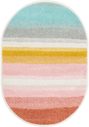 Multicolor 2' 2 x 3' 1 Whimsy Kids Oval Rug