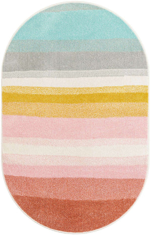 Multicolor 3' 3 x 5' 3 Whimsy Kids Oval Rug