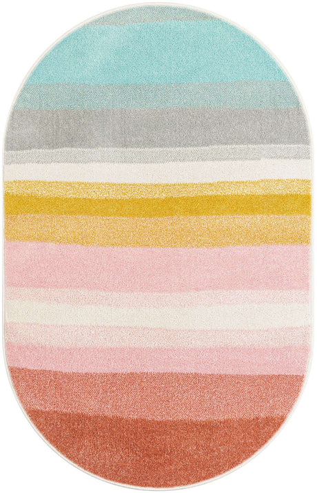 Multicolor 3' 3 x 5' 3 Whimsy Kids Oval Rug