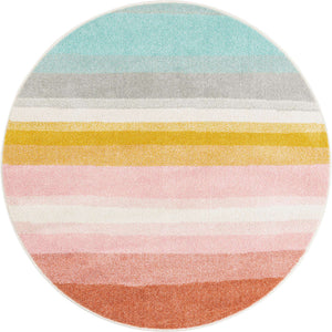 Multicolor 4' 1 x 4' 1 Whimsy Kids Round Rug