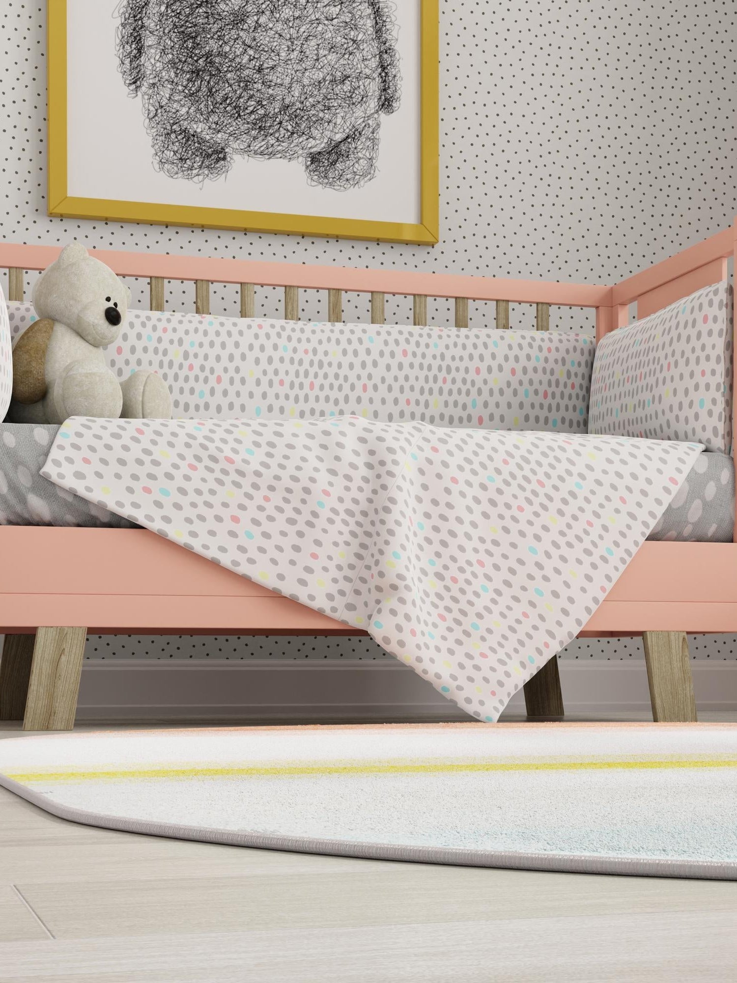 Multicolor 5' 3 x 8' Whimsy Kids Oval Area Rug for Baby Nursery, Toddler Playroom,  Bedrooms Playful Fun Design Easy Clean Carpet for Sale at Rug Engine
