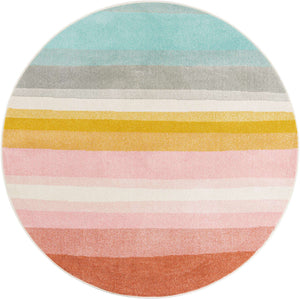 Multicolor 6' 1 x 6' 1 Whimsy Kids Round Rug