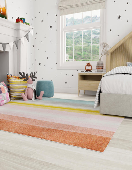 Multicolor 7' 10 x 7' 10 Whimsy Kids Square Area Rug for Baby Nursery, Toddler Playroom,  Bedrooms Playful Fun Design Easy Clean Carpet for Sale at Rug Engine