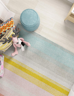 Multicolor 8' x 8' Whimsy Kids Square Rug