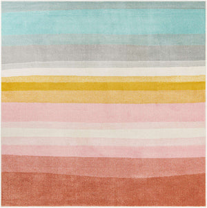 Multicolor 8' x 8' Whimsy Kids Square Rug
