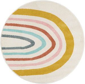 Ivory 4' 1 x 4' 1 Whimsy Kids Round Rug