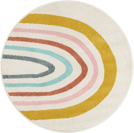 Ivory 4' 1 x 4' 1 Whimsy Kids Round Rug