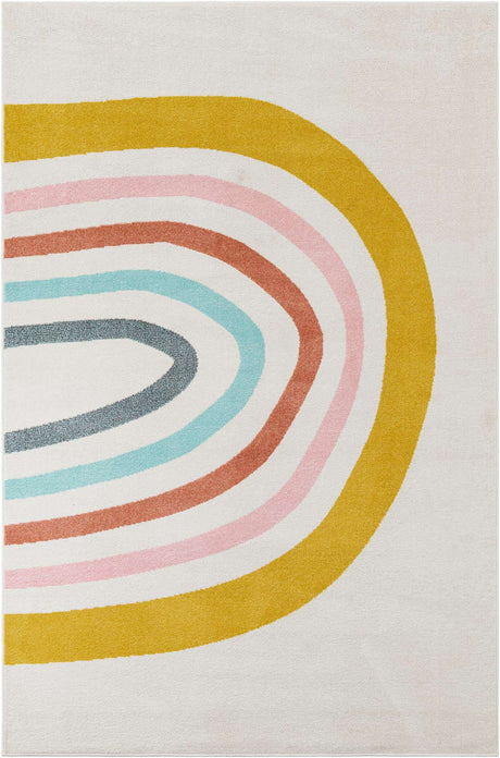 Ivory 6' 1 x 9' Whimsy Kids Rectangle Rug