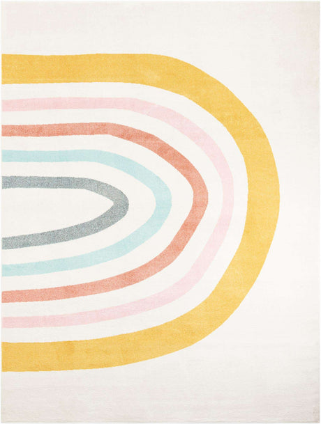 Ivory 9' x 12' Whimsy Kids Rectangle Rug