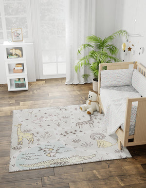 Gray 8' x 8' Whimsy Kids Square Rug