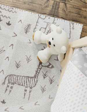 Gray 8' x 8' Whimsy Kids Square Rug