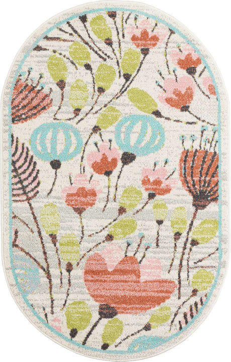 Ivory 3' 3 x 5' 3 Whimsy Kids Oval Rug