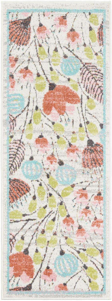 Ivory 2' x 5' 3 Whimsy Kids Runner Area Rug for Baby Nursery, Toddler Playroom, Bedrooms