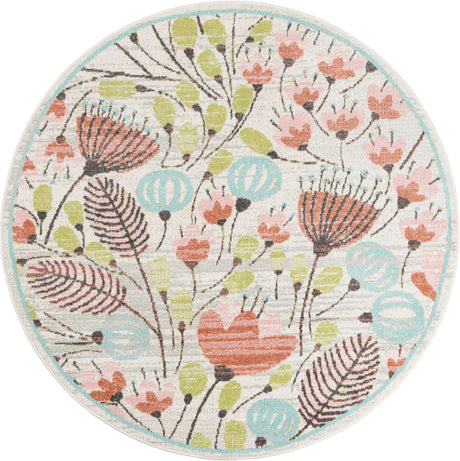 Ivory 6' 1 x 6' 1 Whimsy Kids Round Rug