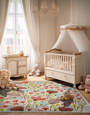 Ivory 8' x 8' Whimsy Kids Square Rug