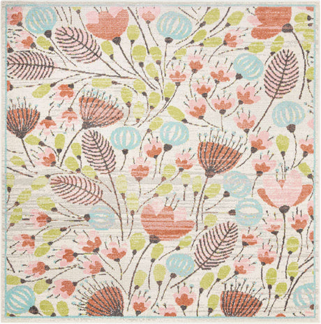 Ivory 8' x 8' Whimsy Kids Square Rug