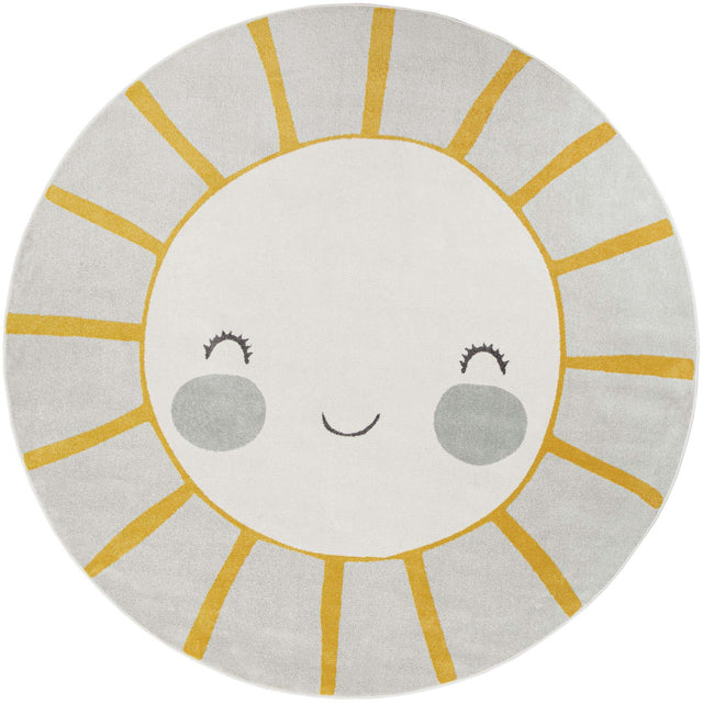 Gray 10' x 10' Whimsy Kids Round Rug