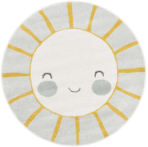 Gray 6' 1 x 6' 1 Whimsy Kids Round Rug