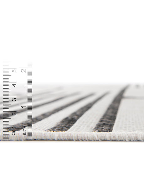 White and Black 9' x 12' Outdoor Modern Rectangle Area Rug Weather Resistant for Patio, Deck, Terrace, Balcony, Porch 100% Polypropylene Modern Outside Carpet for Sale at Rug Engine