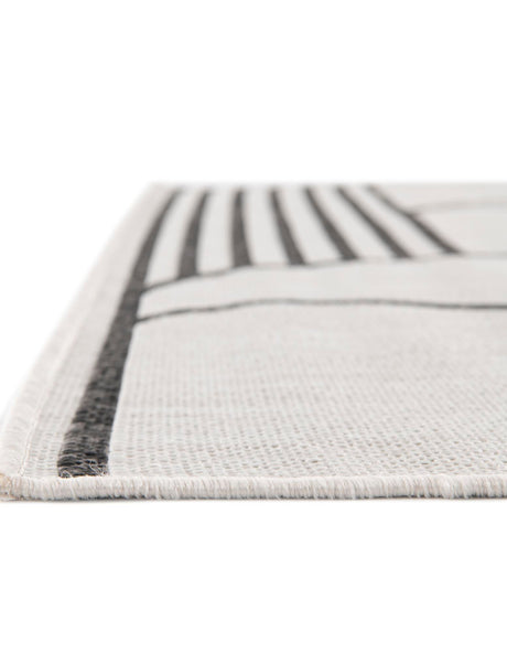 White and Black 9' x 12' Outdoor Modern Rectangle Area Rug Weather Resistant for Patio, Deck, Terrace, Balcony, Porch 100% Polypropylene Modern Outside Carpet for Sale at Rug Engine