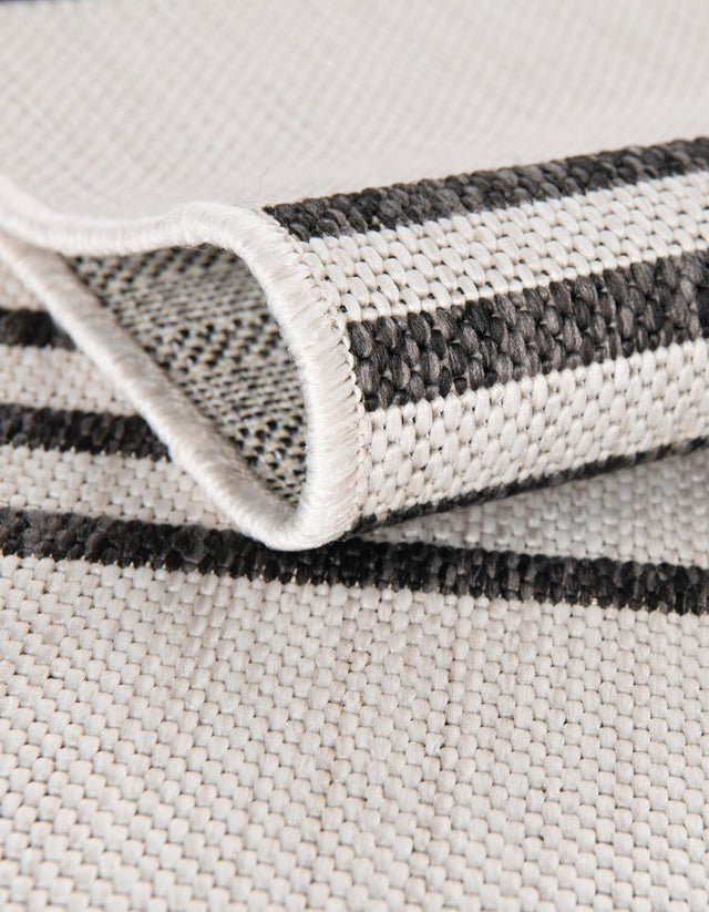 White and Black 3' x 12' Outdoor Modern Runner Rug