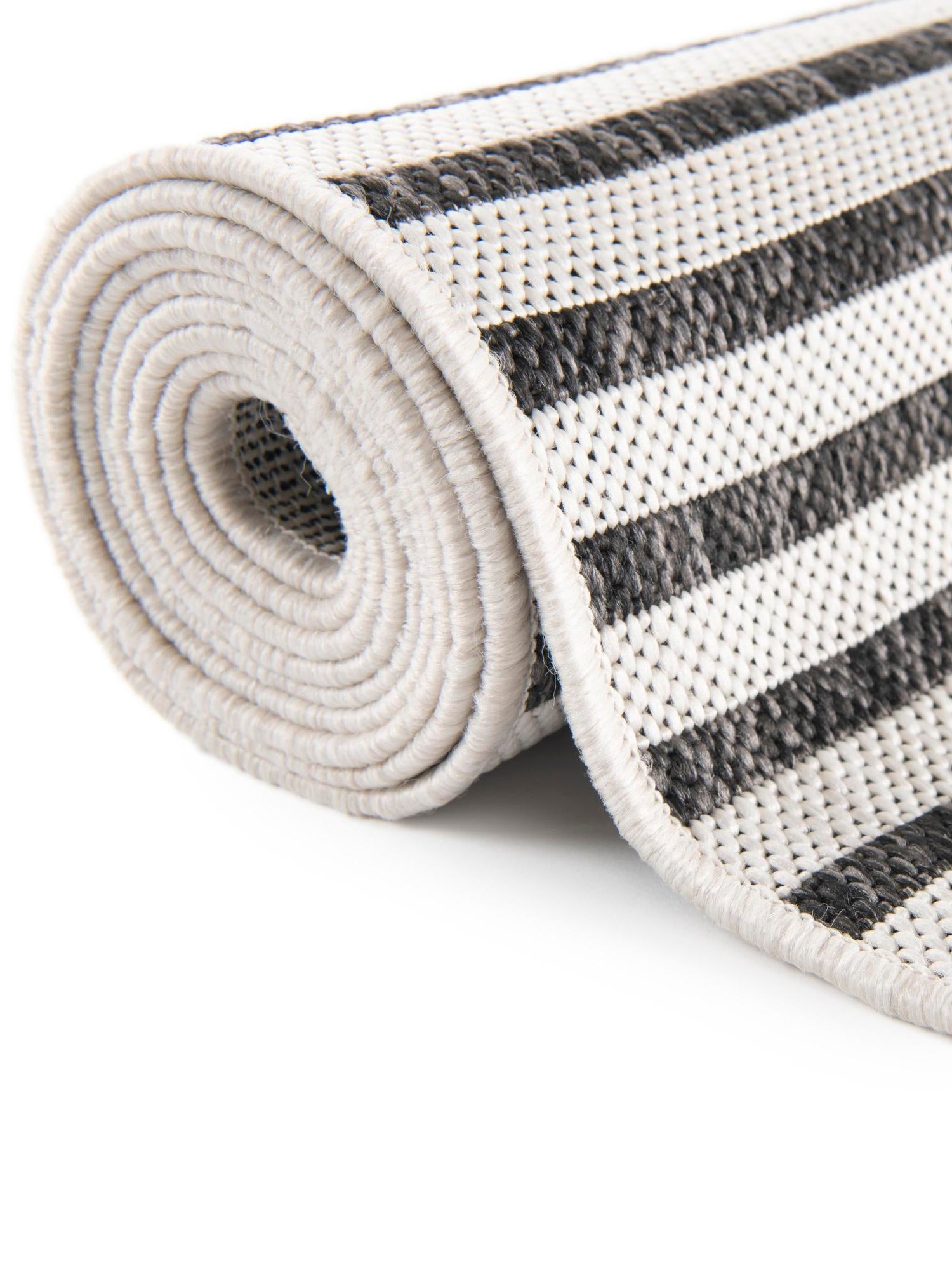 White and Black 12' x 12' Outdoor Modern Round Area Rug Weather Resistant for Patio, Deck, Terrace, Balcony, Porch 100% Polypropylene Modern Outside Carpet for Sale at Rug Engine