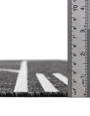 Black and White 2' x 3' 1 Outdoor Modern Rectangle Area Rug Weather Resistant for Patio, Deck, Terrace, Balcony, Porch 100% Polypropylene Modern Outside Carpet for Sale at Rug Engine