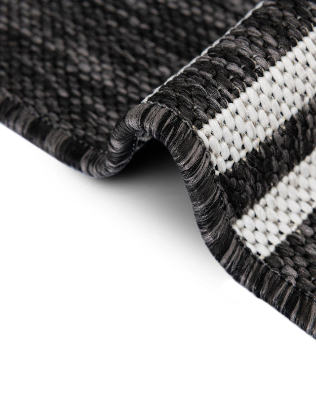Black and White 7' 1 x 10' Outdoor Modern Rectangle Area Rug Weather Resistant for Patio, Deck, Terrace, Balcony, Porch 100% Polypropylene Modern Outside Carpet for Sale at Rug Engine