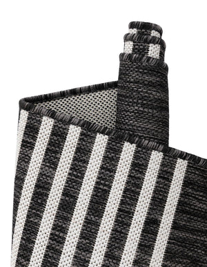Black and White 2' x 3' 1 Outdoor Modern Rectangle Area Rug Weather Resistant for Patio, Deck, Terrace, Balcony, Porch 100% Polypropylene Modern Outside Carpet for Sale at Rug Engine