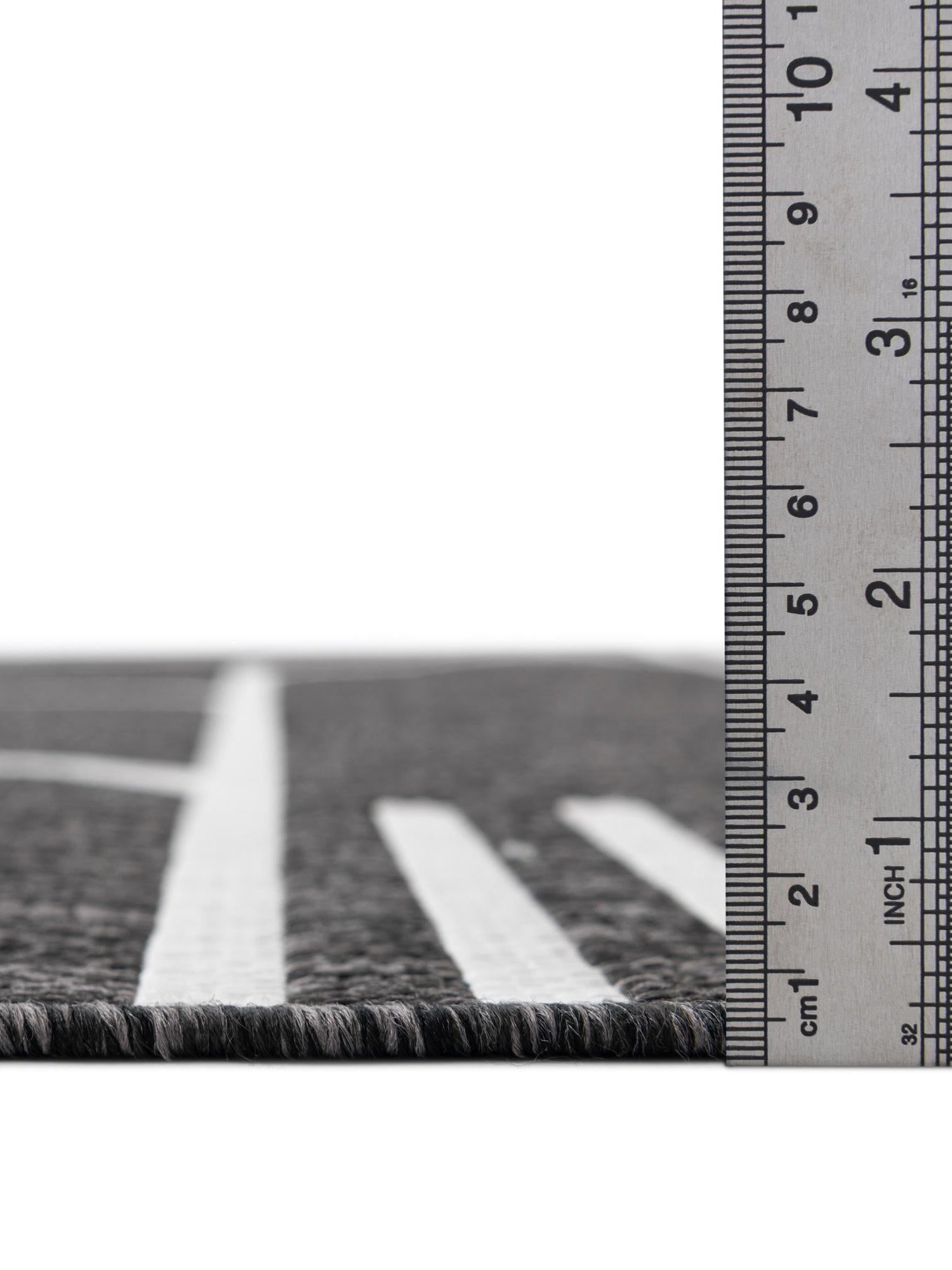 Black and White 2' x 5' 3 Outdoor Modern Runner Area Rug Weather Resistant for Patio, Deck, Terrace, Balcony, Porch 100% Polypropylene Modern Outside Carpet for Sale at Rug Engine