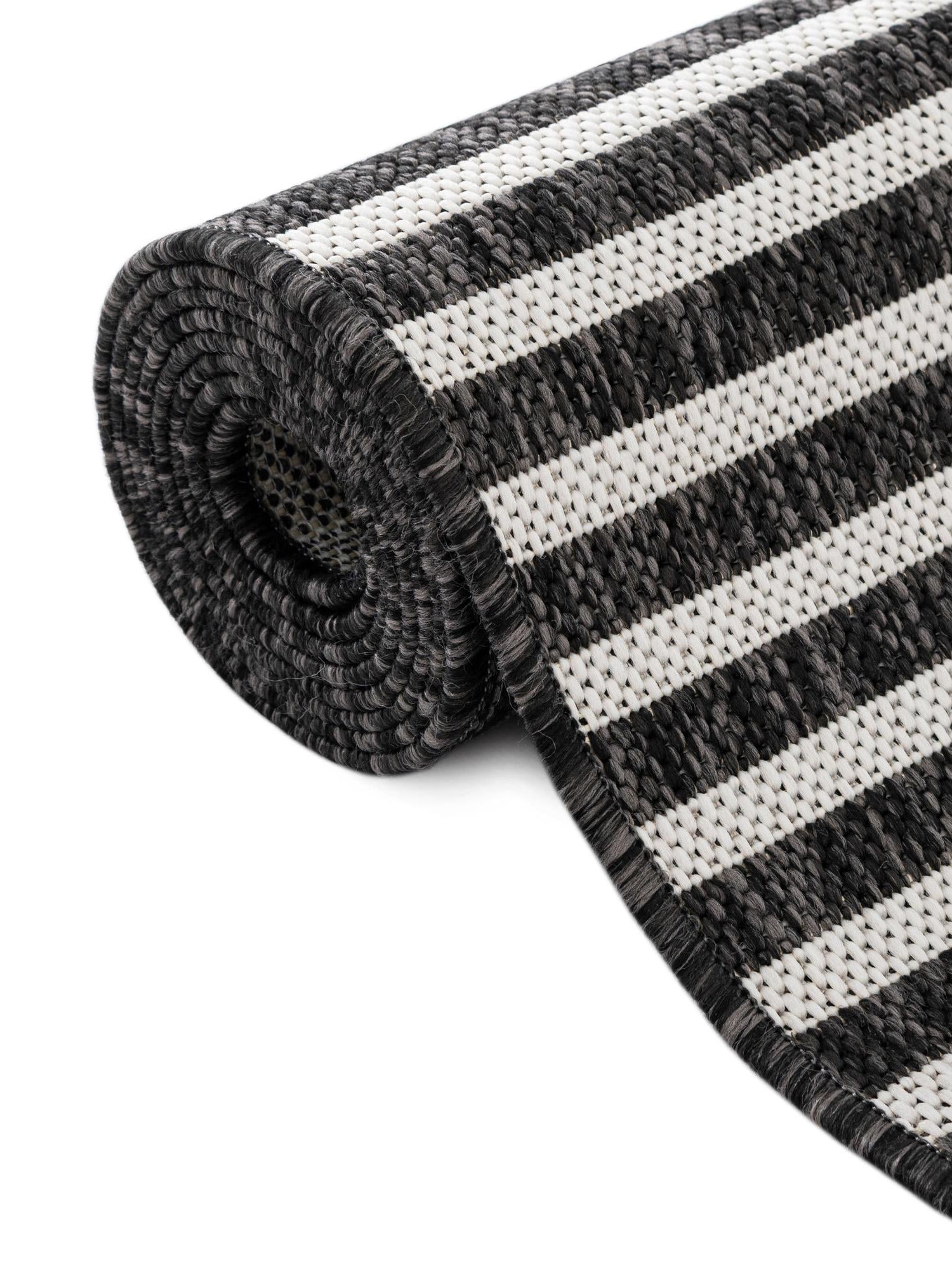 Black and White 4' 1 x 4' 1 Outdoor Modern Round Area Rug Weather Resistant for Patio, Deck, Terrace, Balcony, Porch 100% Polypropylene Modern Outside Carpet for Sale at Rug Engine