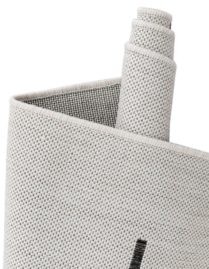 White and Black 6' 1 x 6' 1 Outdoor Modern Round Area Rug Weather Resistant for Patio, Deck, Terrace, Balcony, Porch 100% Polypropylene Modern Outside Carpet for Sale at Rug Engine