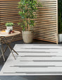White and Black 12' x 12' Outdoor Modern Square Rug