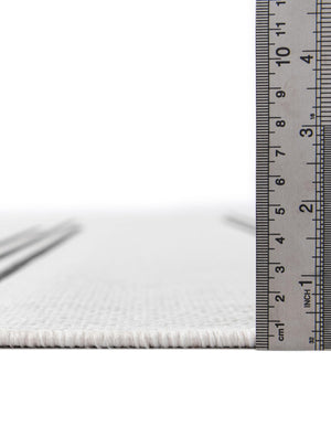 White and Black 12' x 12' Outdoor Modern Square Rug