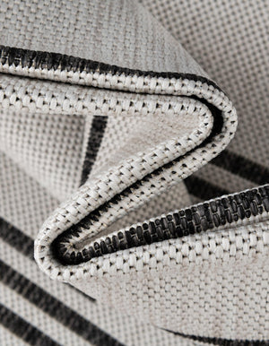 White and Black 12' x 12' Outdoor Modern Square Rug